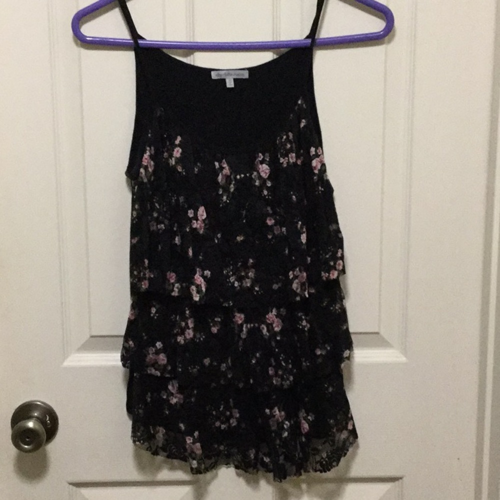 Strapless Black Rose Top